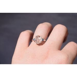 Alternative Engagement Ring Unconventional Raw Rough Diamond Ring Organic
